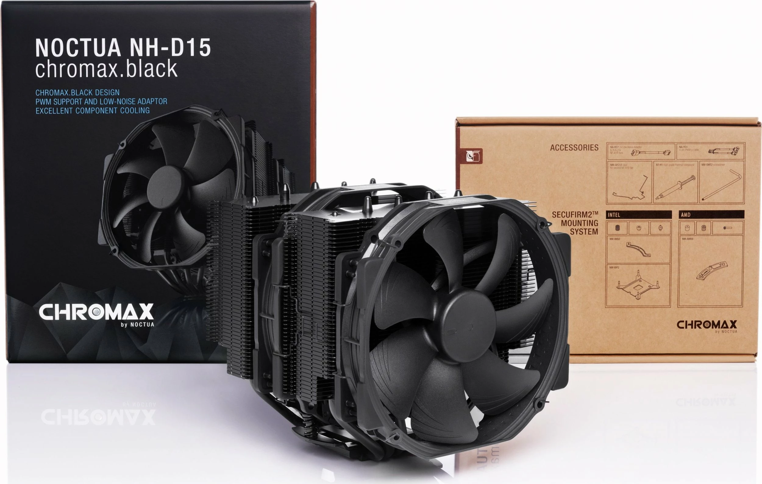 Ftohës CPU Noctua NH-D15 chromax.black 2x140mm 220W, i zi