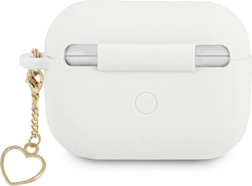 Mbështjellës Guess GUAPLSCHSH për AirPods Pro, Charm Heart Collection, Silikon, Bardhë