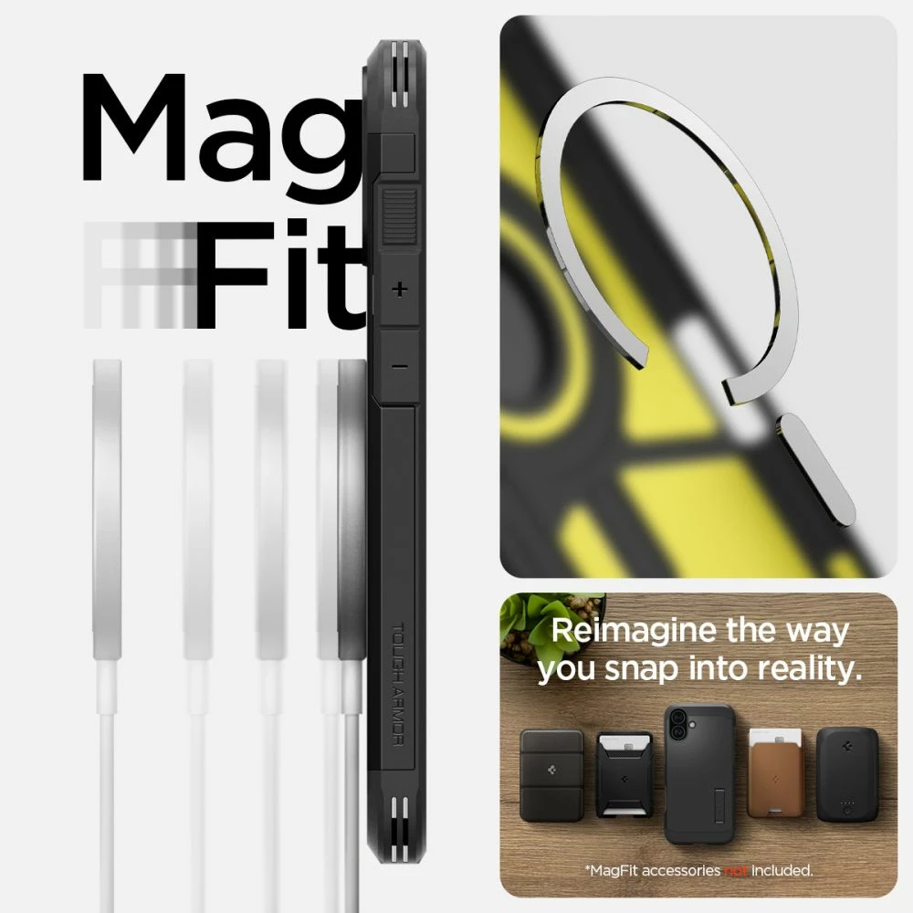 Mbështjellës Spigen Tough Armor Mag për iPhone 16 Plus, MagSafe, i zi