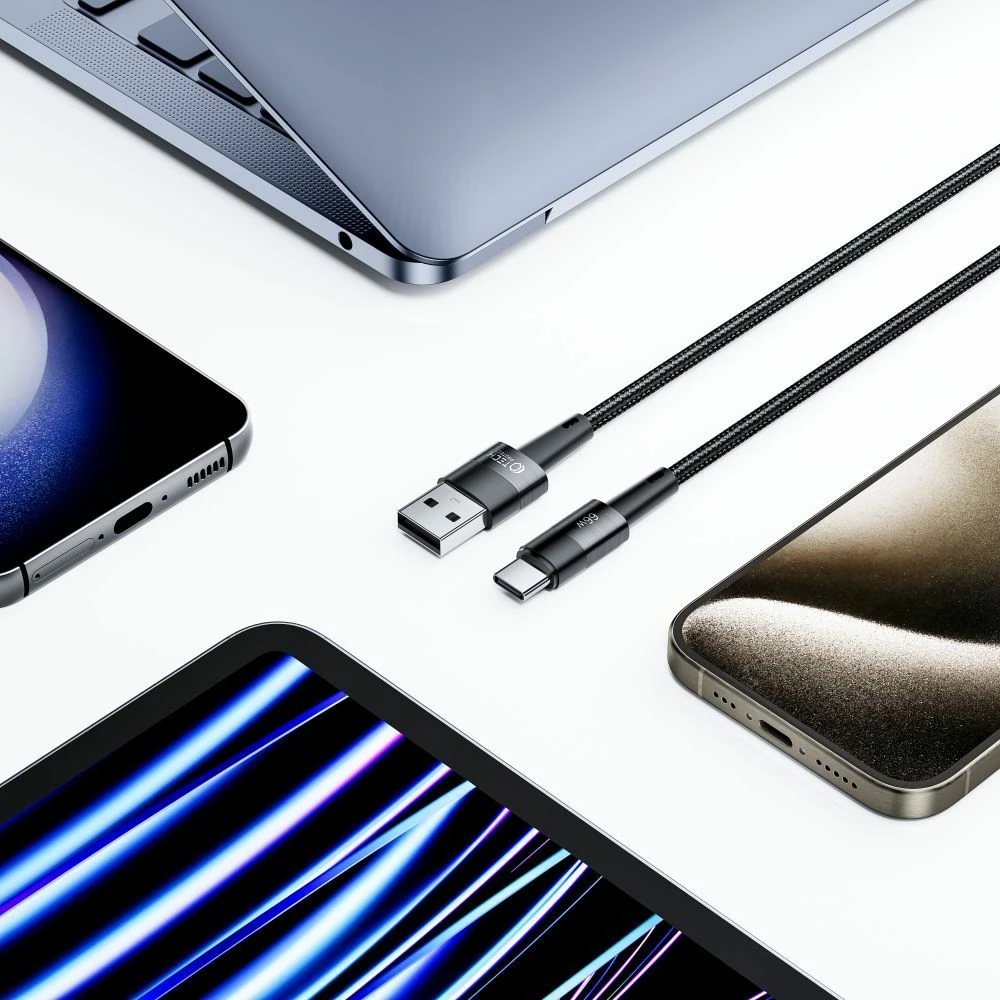 Kabllo Tech-Protect UltraBoost USB-C / USB-A 66W 0.25m, Gri