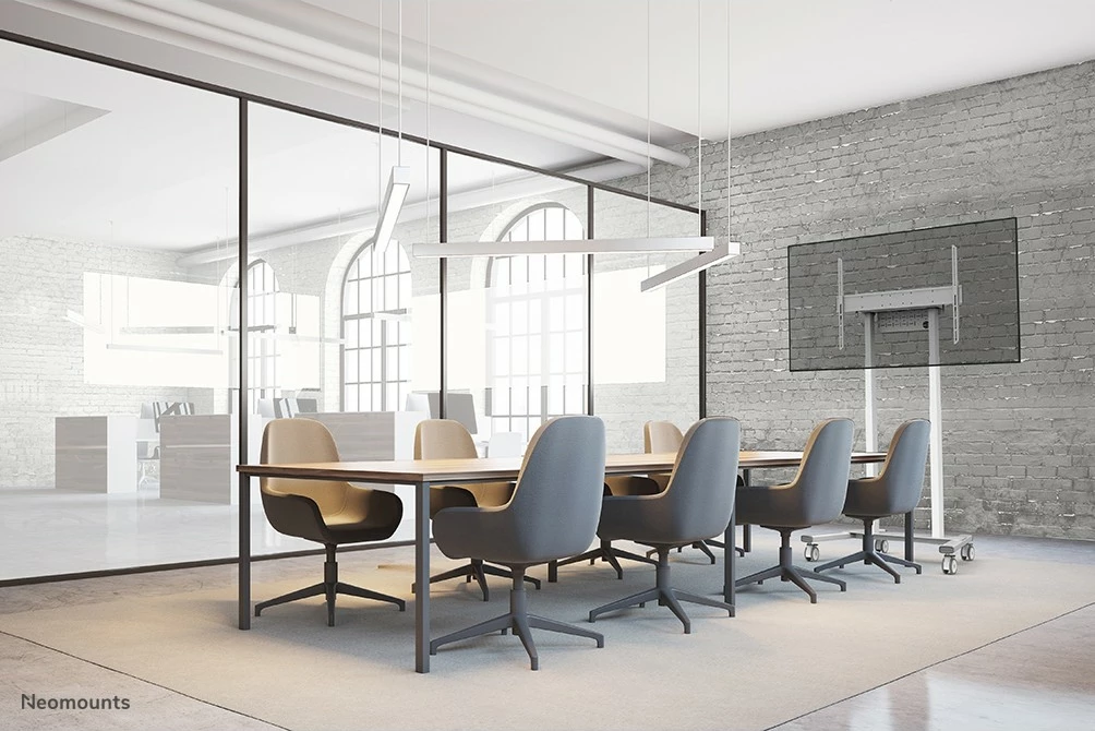 Karrocë TV Neomounts FL55-875WH1, motorike, për ekrane 55-100 inç, e bardhë