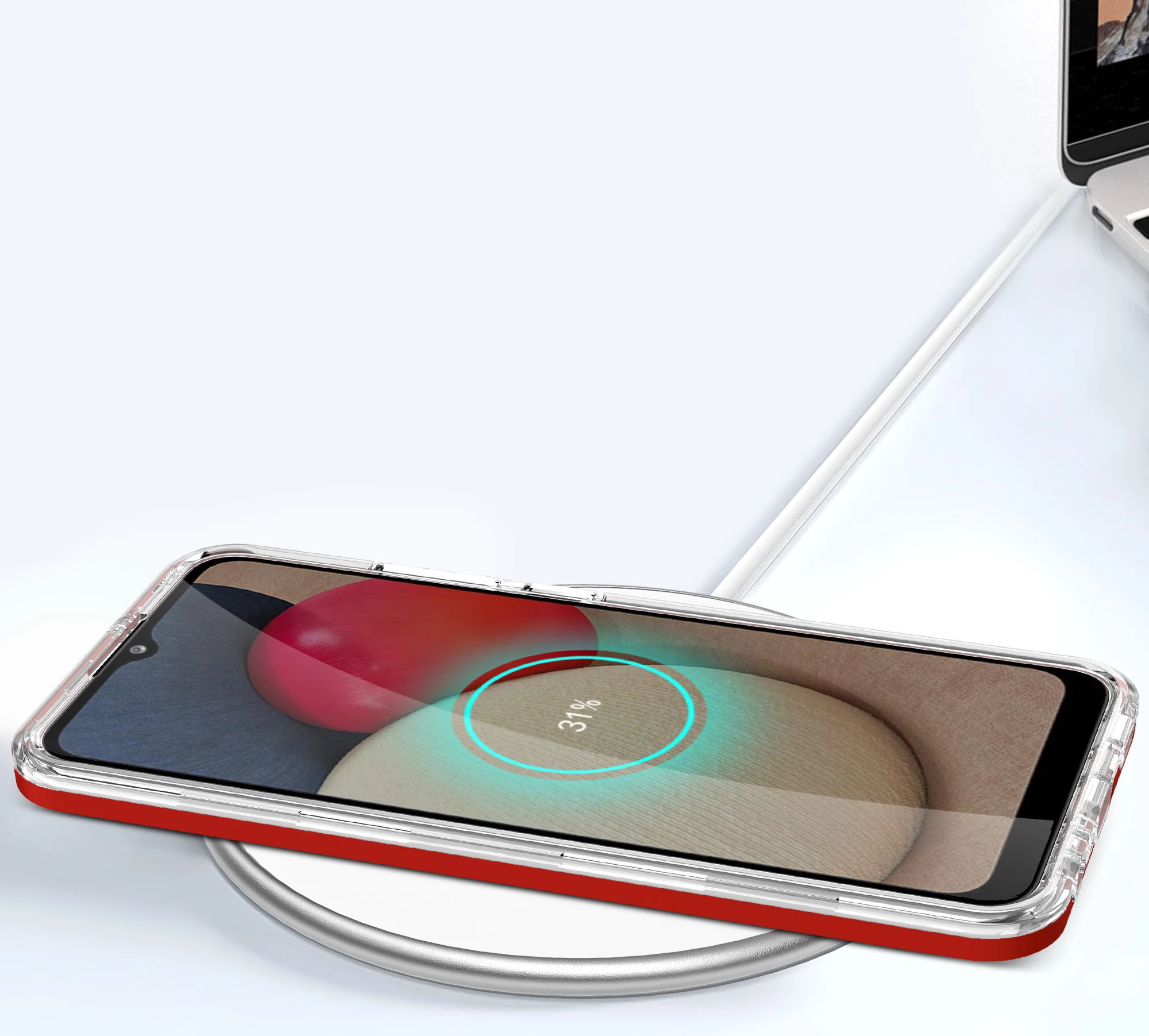 Mbështjellës Hurtel Hybrid Armor Clear 3in1 për Samsung Galaxy A03s, Transparent/Kuqe