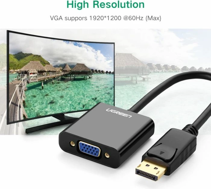 Adapter DisplayPort në VGA UGREEN 20415, 1080p, 15cm