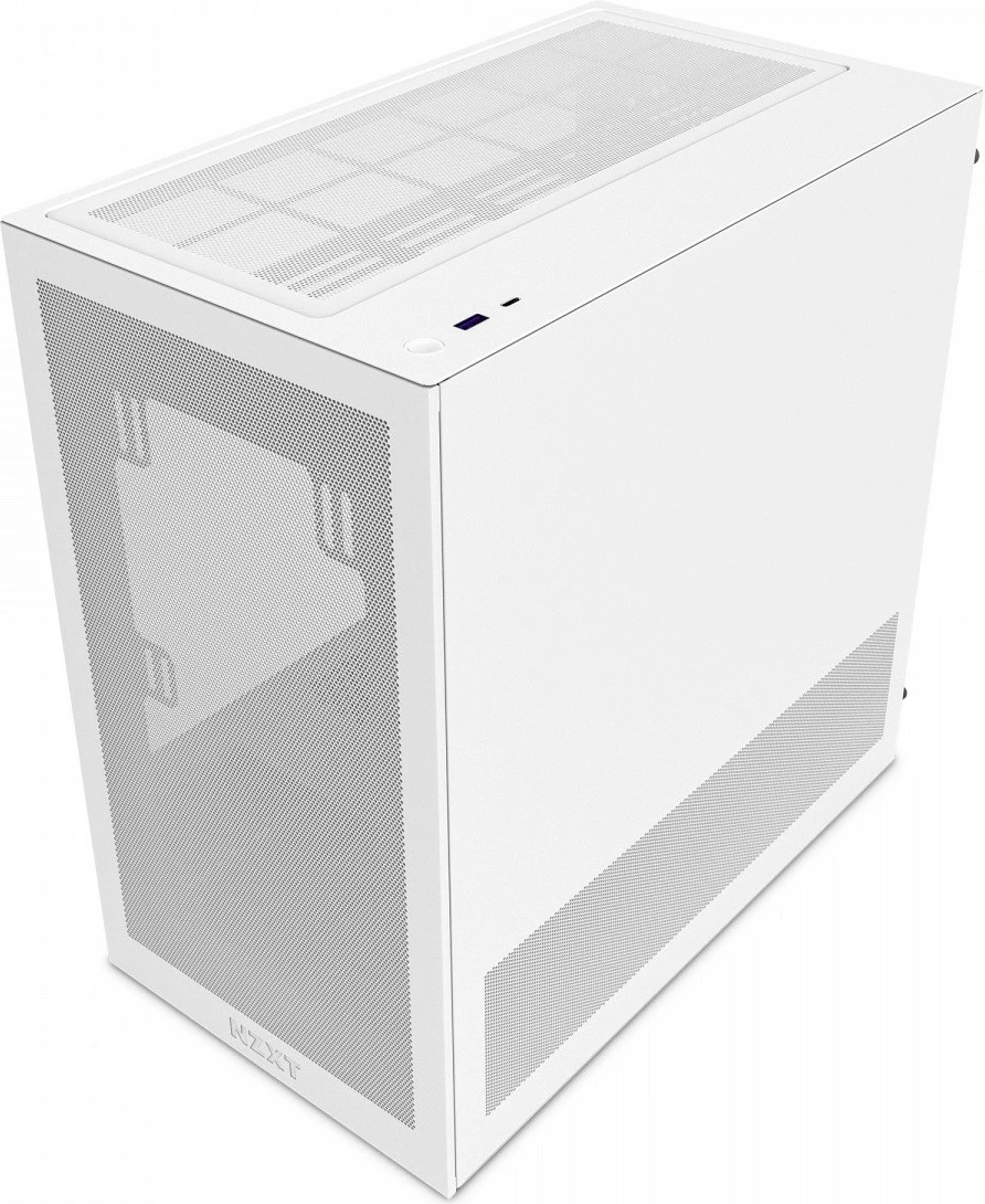 Kasë NZXT H3 Flow CC-H31FW-01 mATX Mini Tower, për pllakë amë mATX/Mini‑ITX, panel xhami i temperuar, USB‑C, deri 7 ftohës, pa PSU, e bardhë
