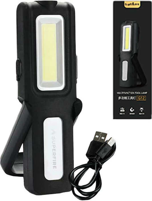 Dritë pune Superfire G12, 1200mAh, 566lm, USB, e zezë