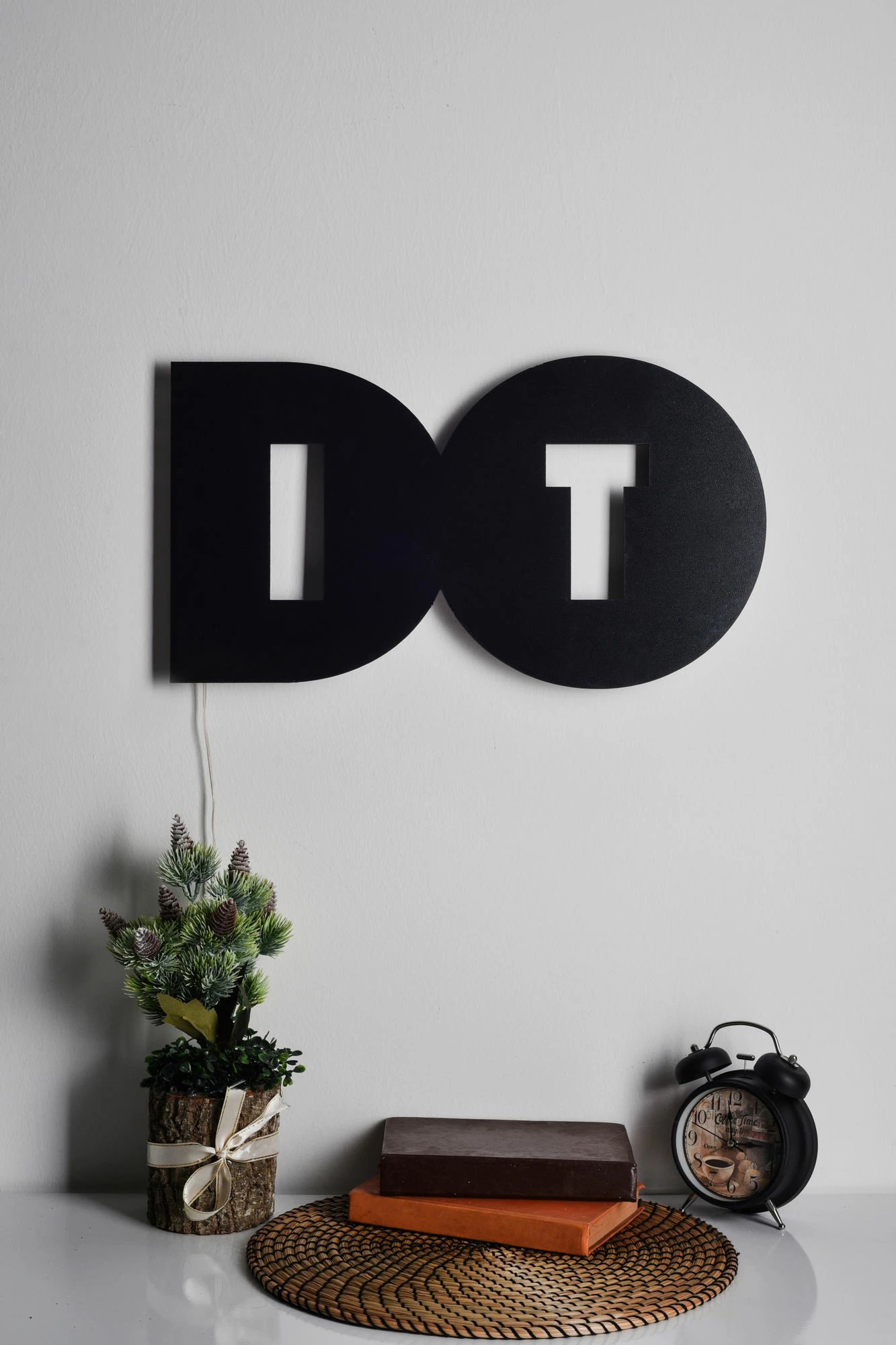 Dritë dekorative LED për mur, Wallity, Do It, ngjyrë e gjelbër