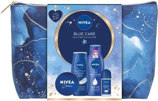 Set për trup Nivea Blue Care, Losion trupi 400 ml + Xhel dushi 250 ml + Antiperspirant roll-on 50 ml