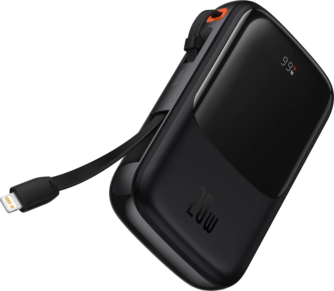 Powerbank Baseus Qpow Pro Overseas Edition 10000mAh, 20W, me kabllo USB-C, e zezë