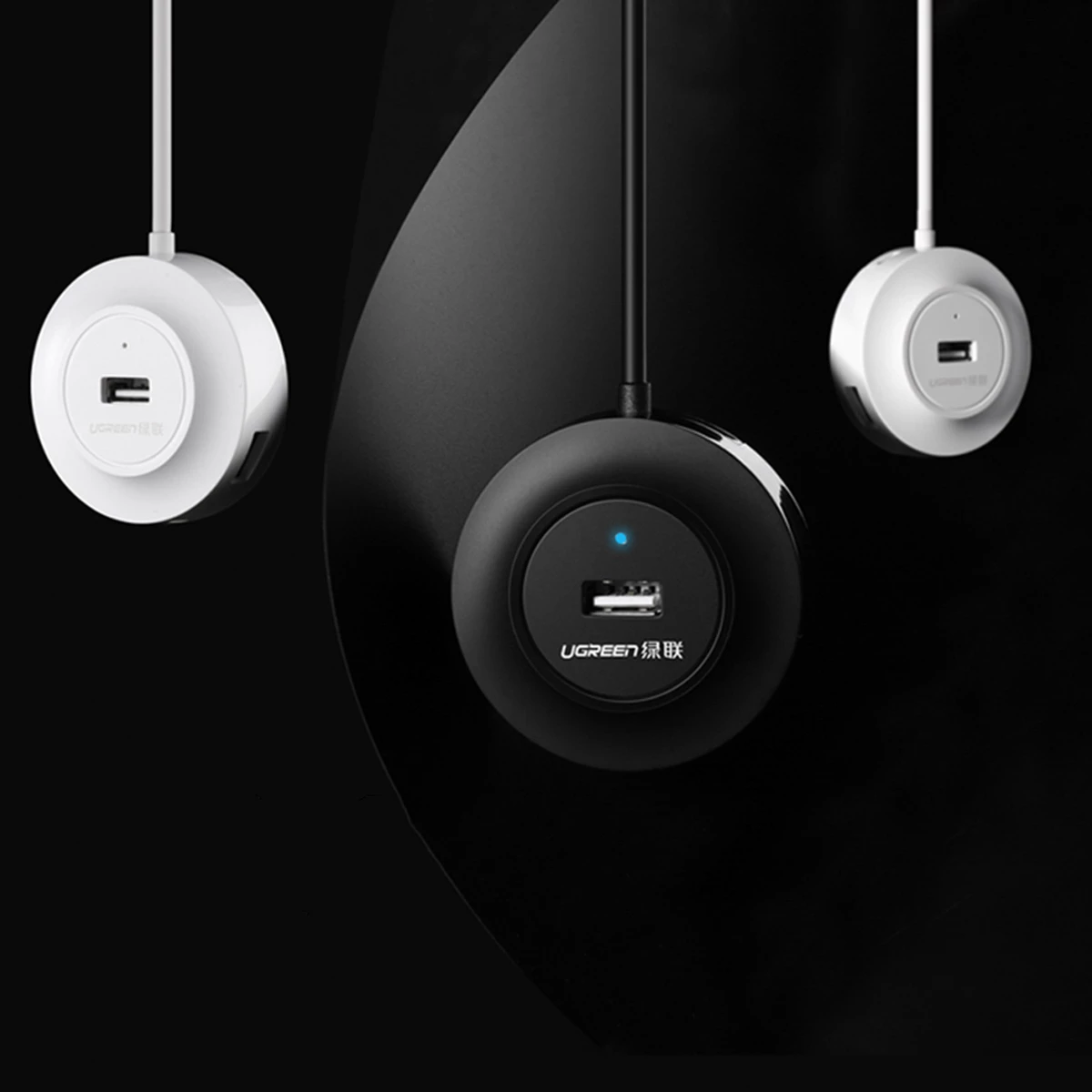HUB USB Ugreen CR106, 4x USB-A, 480Mbps, 1m, Bardhë