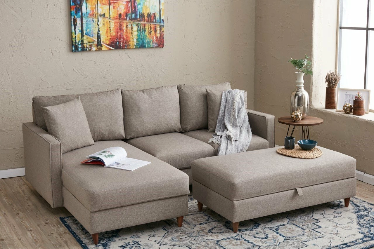 Këndare Eva, ngjyrë krem, Atelier del Sofa, kënd i majtë
