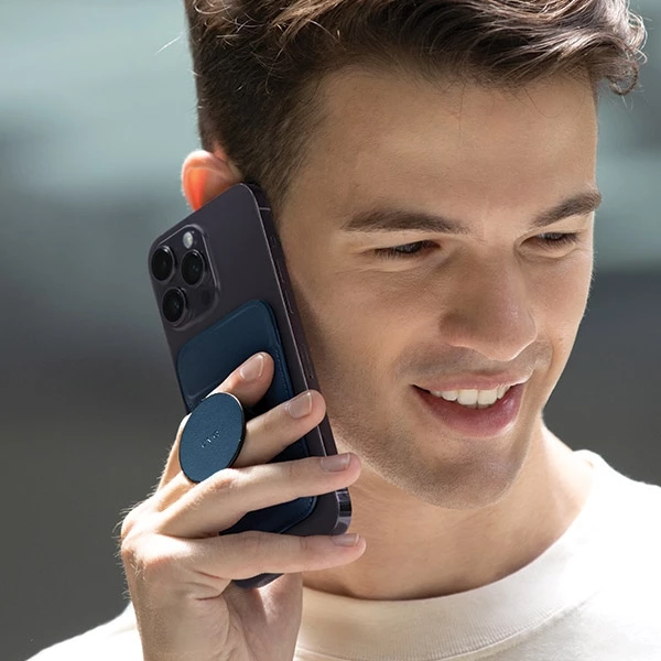 Portofol magnetik për karta UNIQ Flix, me mbajtëse, për celular, e verdhë