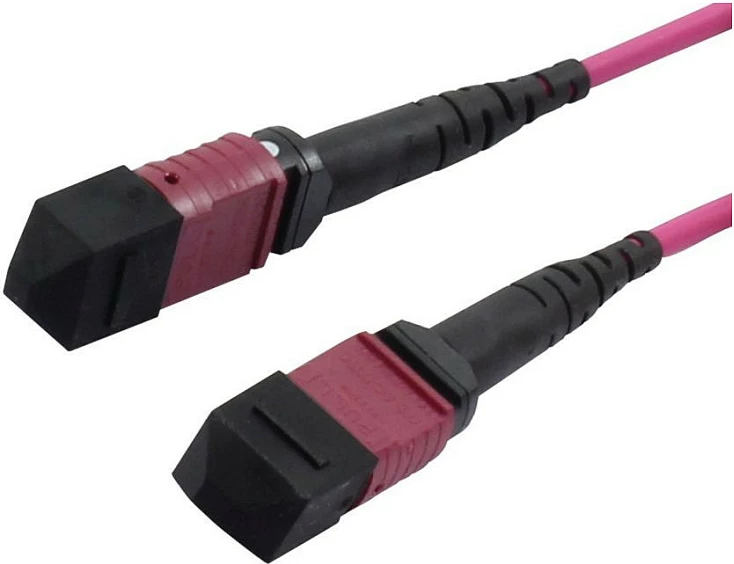 Kabëll patch fiber optik Synergy21 LWL-MTP Female OM4 LowLoss Elite, 12 fije, Type B crossed, 10 m, vjollcë