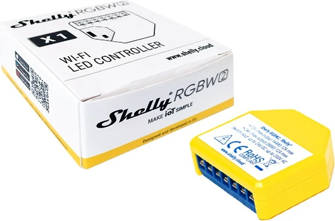 Pajisje RGBW Shelly, Wireless, Wi-Fi, Blue, Yellow