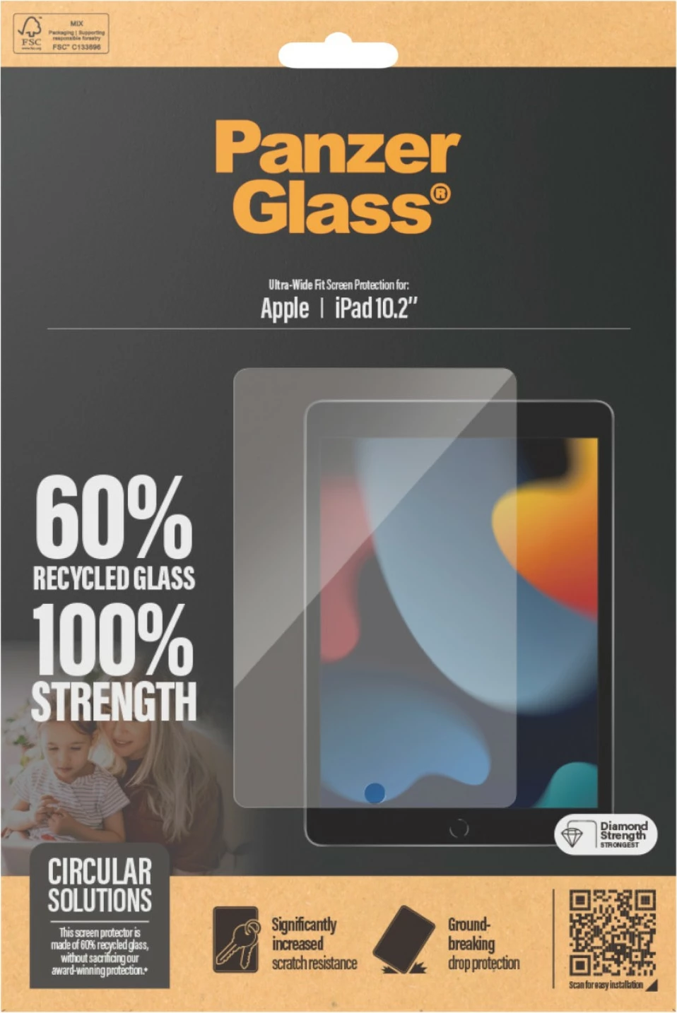 Mbrojtës ekrani PanzerGlass për iPad 10.2, transparent