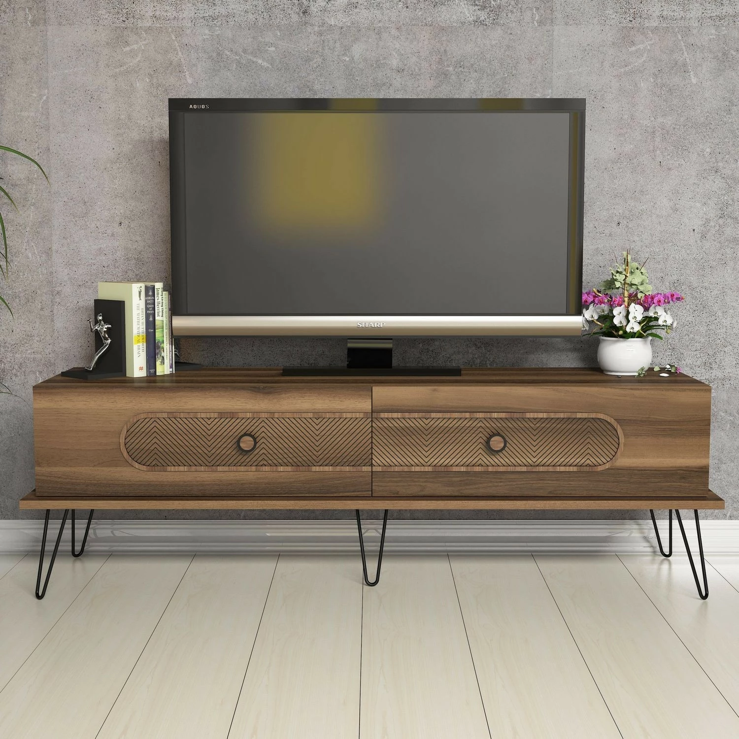 Komodë TV Hanah Home, Ekol, ngjyrë arre