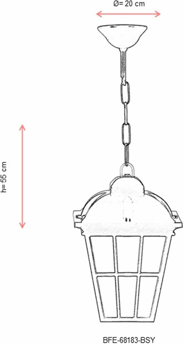 Llambë tavani për jashtë Opviq, BFE-68183-BSY, e zezë