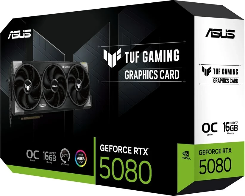 Kartelë grafike ASUS TUF Gaming TUF-RTX5080-O16G-GAMING, NVIDIA GeForce RTX 5080, 16 GB, Multi