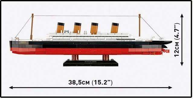 Set blloqesh ndërtimi, Cobi, R.M.S. Olympic COBI-1687, 595 copa, shkallë 1:700, me bazament