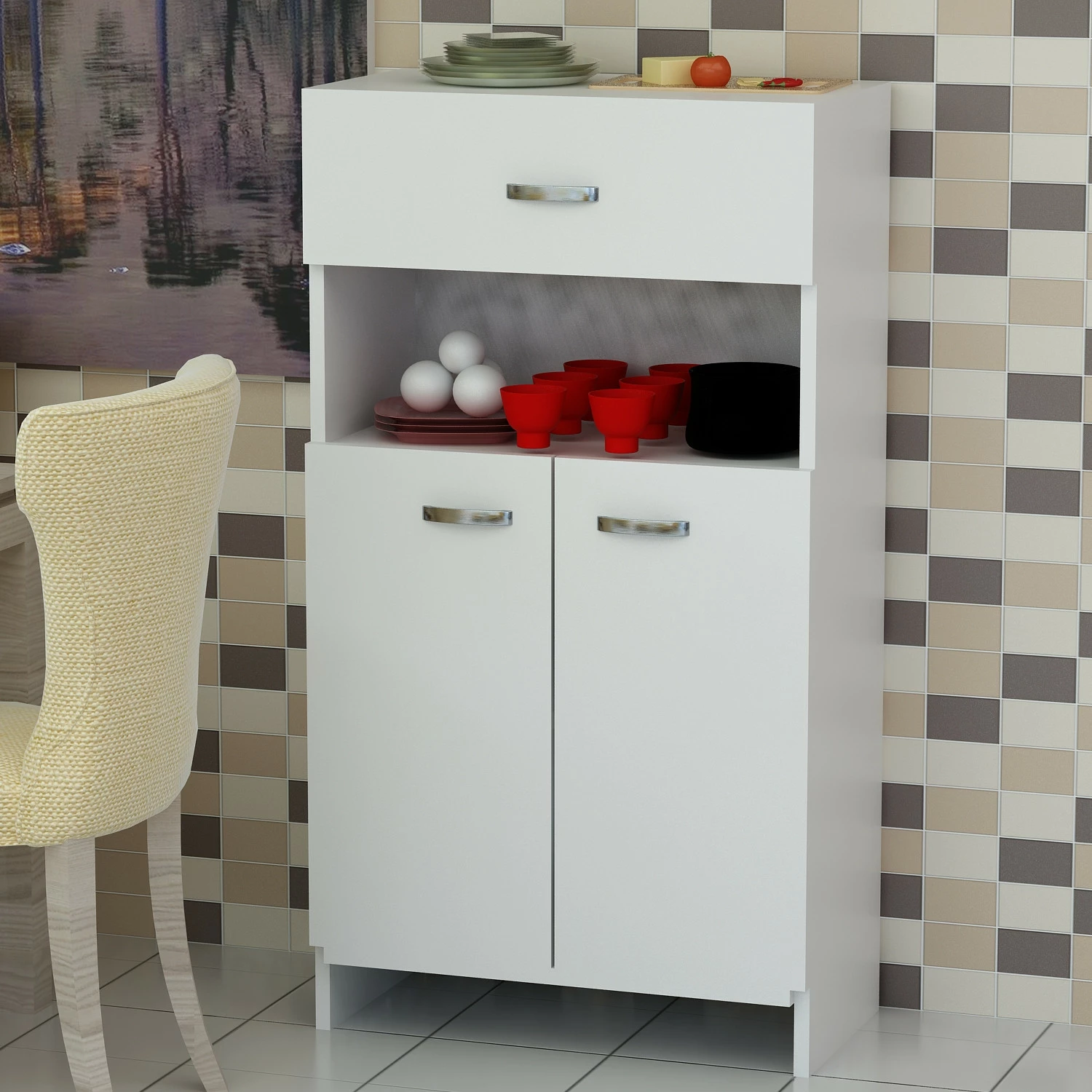 Dollap multifunksional Hanah Home, Anı, i bardhë