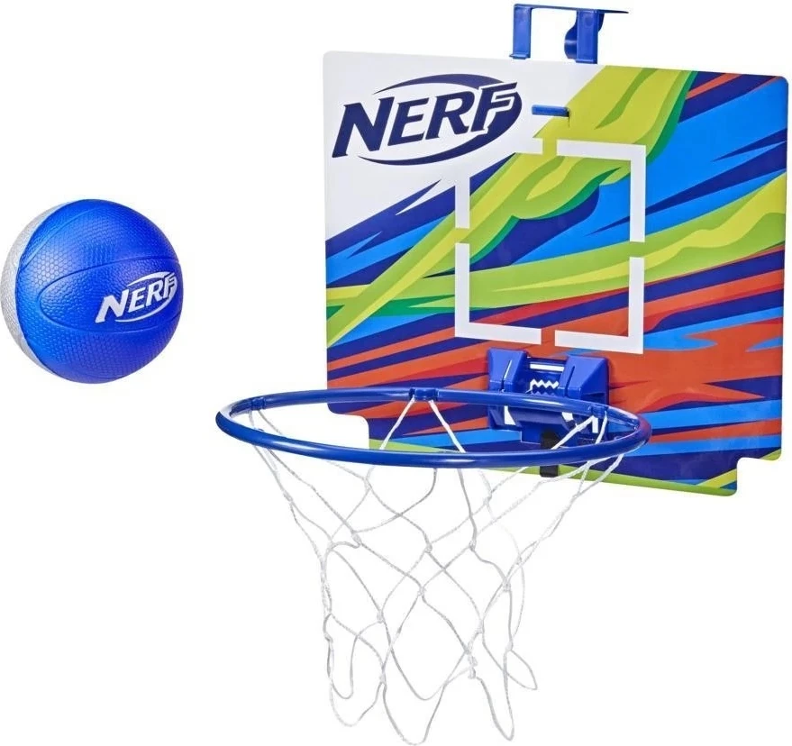 Set kosh basketbolli për derë Nerf Nerf Sports, mini top shkumë 10 cm, blu