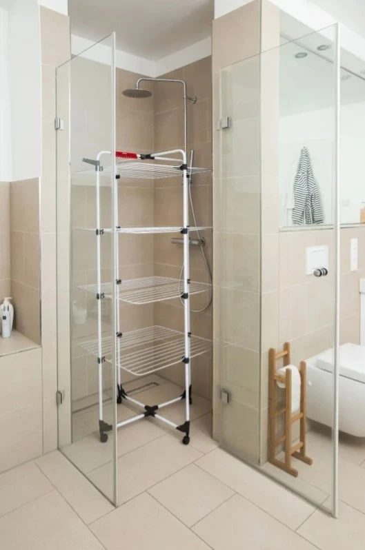 Tharëse për rroba Vileda Mixer 4, 71 × 71 × 169 cm, e bardhë