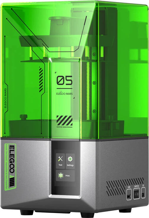 Printer 3D Elegoo Mars 5, MSLA, 6.6", 4K, i gjelbër