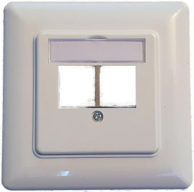 Panel muri për keystone EFB Elektronik, 2-port, DIN 49075, RAL9003, i bardhë