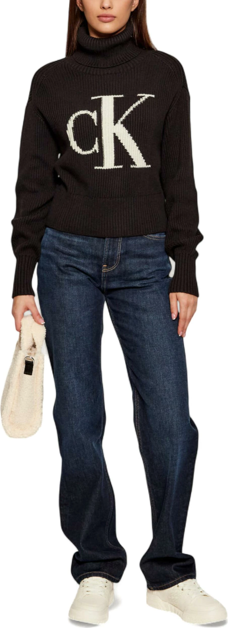 Xhemper për femra Calvin Klein Jeans Contra LV047D349G, i zi [Madhësia: XXS]