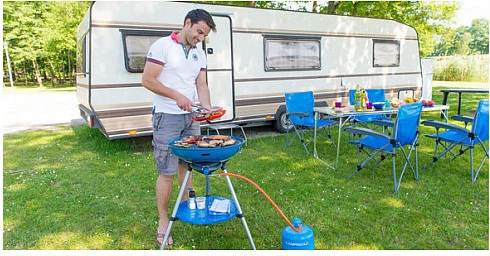 Shporet kampingu Campingaz Party Grill 600, 1 zonë, ndezje piezo, 10.7 kg, zi/kaltër metalik