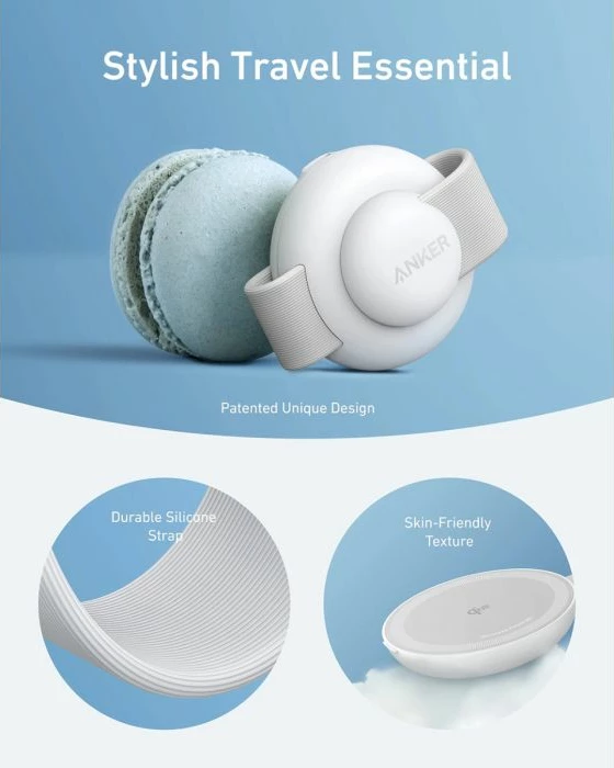 Stacion karikimi wireless Anker MagGo 3-në-1 Qi2 15W palosës me adapter 40W + kabllo USB-C në USB-C 1.5m, bardhë