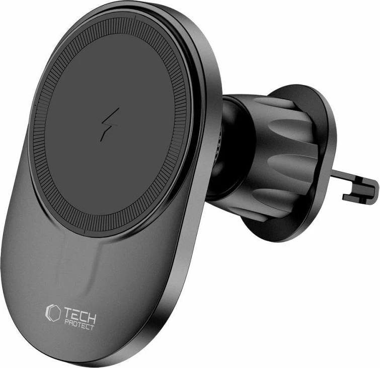 Mbështjellës magnetik për veturë Tech-Protect MM15W-V1 me karikues wireless 15W, i zi