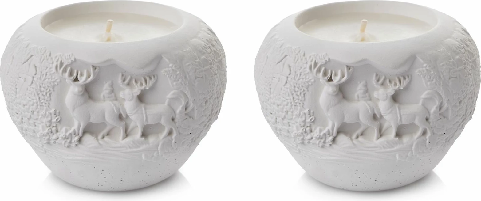 Set qirinjsh (2 copë), Evila Originals, Yılbaşı Geyik Sade, e bardhë