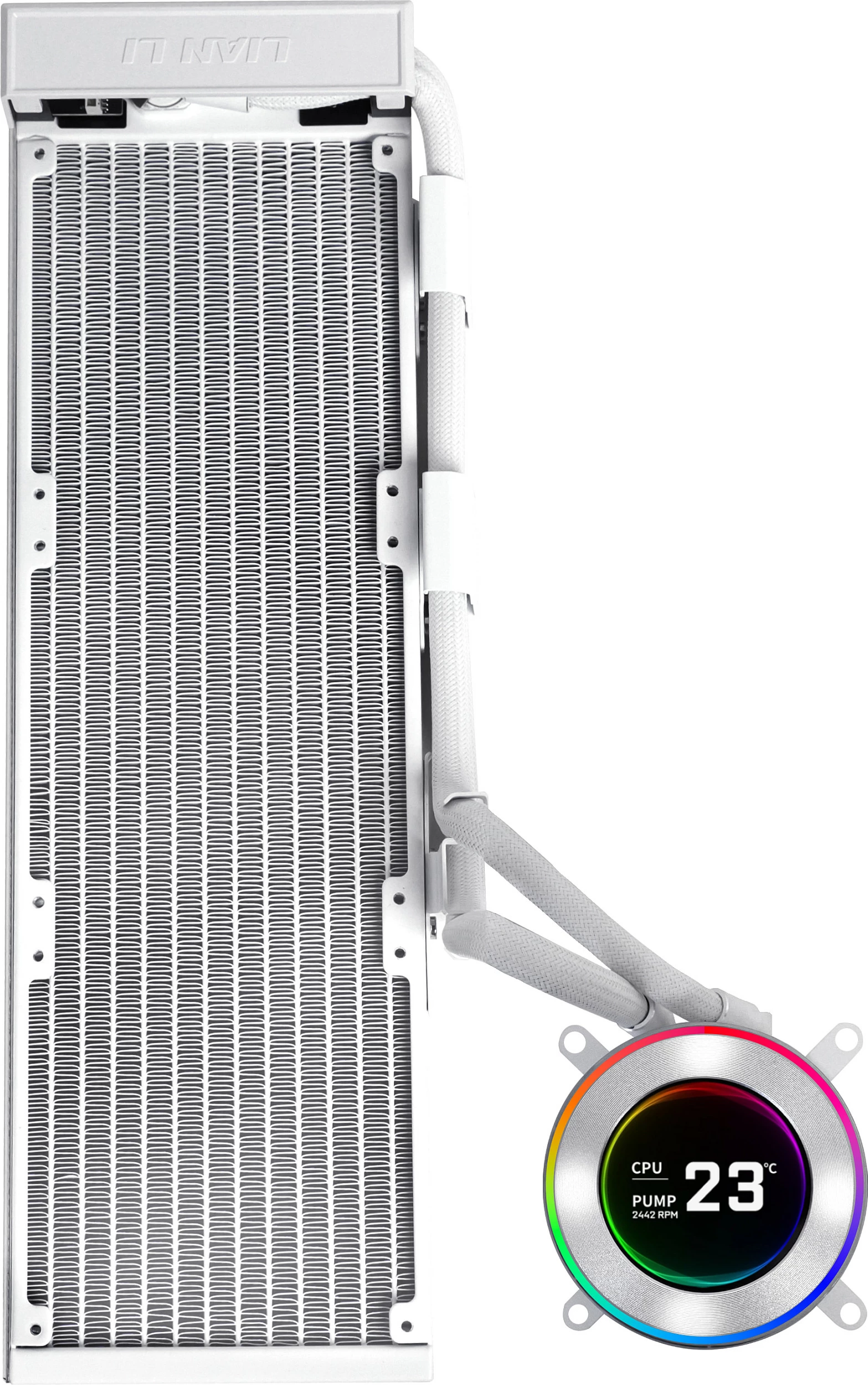 Ftohës uji AiO Lian Li HYDROSHIFT II LCD-C 360N, 360mm, LCD, e bardhë