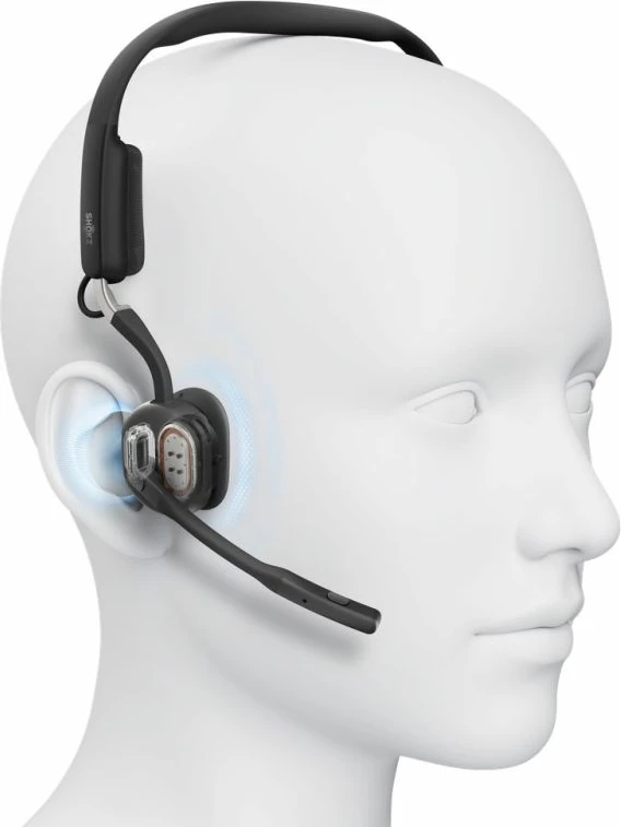 Kufje pa tela Shokz OpenMeet mic-ANC, të zeza, me USB-C dhe adapter USB-A
