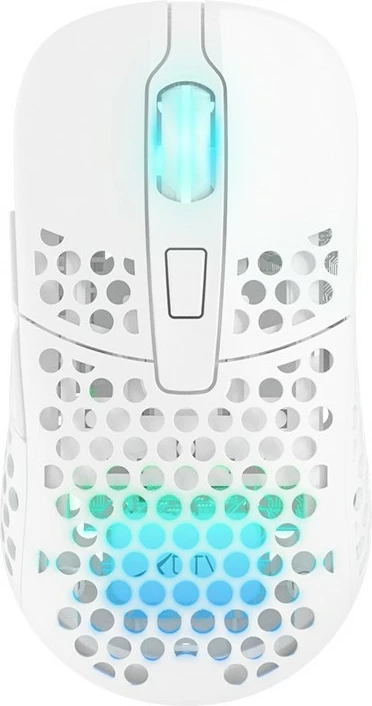 Maus Cherry Xtrfy M42 RGB, Ambidextrous, Optical, RF Wireless + USB Type-C, 19000 DPI, Bardhë
