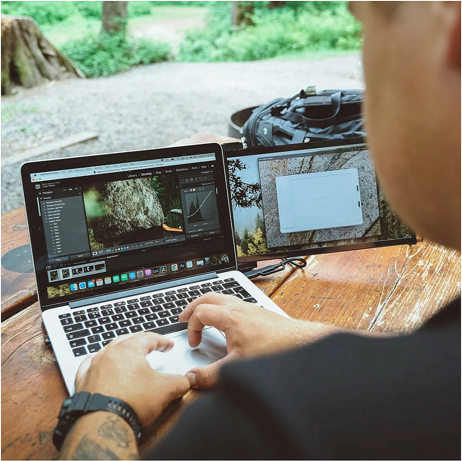 Monitor portativ Mobile Pixels Duex Plus DS 13.3" Full HD 1080p, USB-C/Mini HDMI, i zi