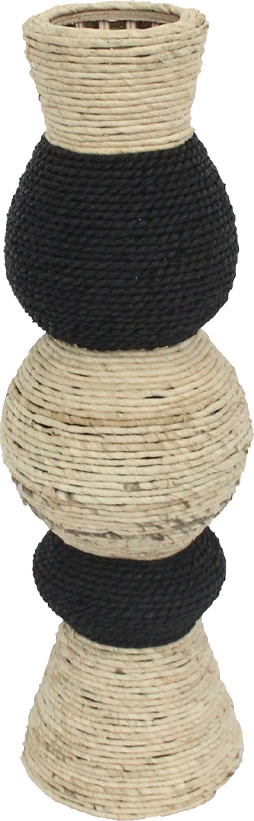 Vazo dekorative Nubia, litar natyral, dru i zi, 21x21x66cm