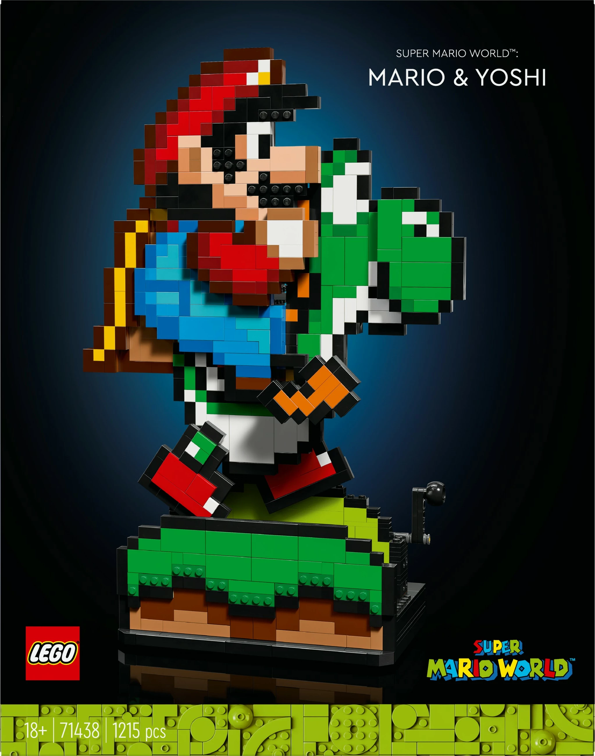 Set ndërtimi LEGO Super Mario World Mario & Yoshi, 1215 copë, plastikë, shumëngjyrësh