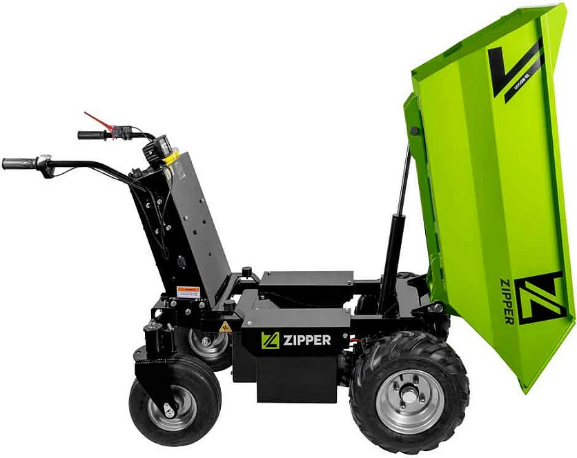 Dumper elektrik ZIPPER ZI-ED500, 48V, 4 rrota, gjelbër/zi
