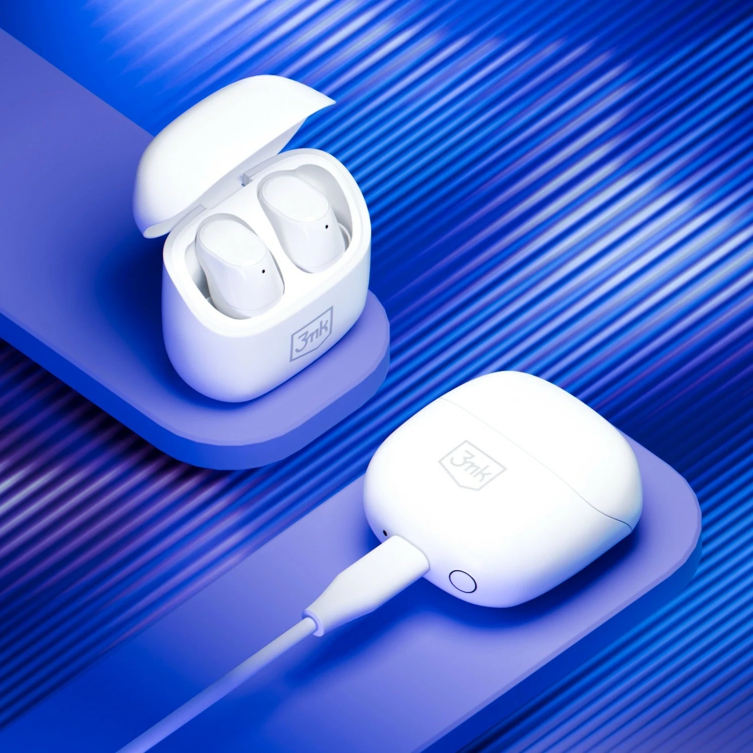 Kufje wireless 3MK BlitzBuds, Bluetooth 6.0, IPX5, të bardha