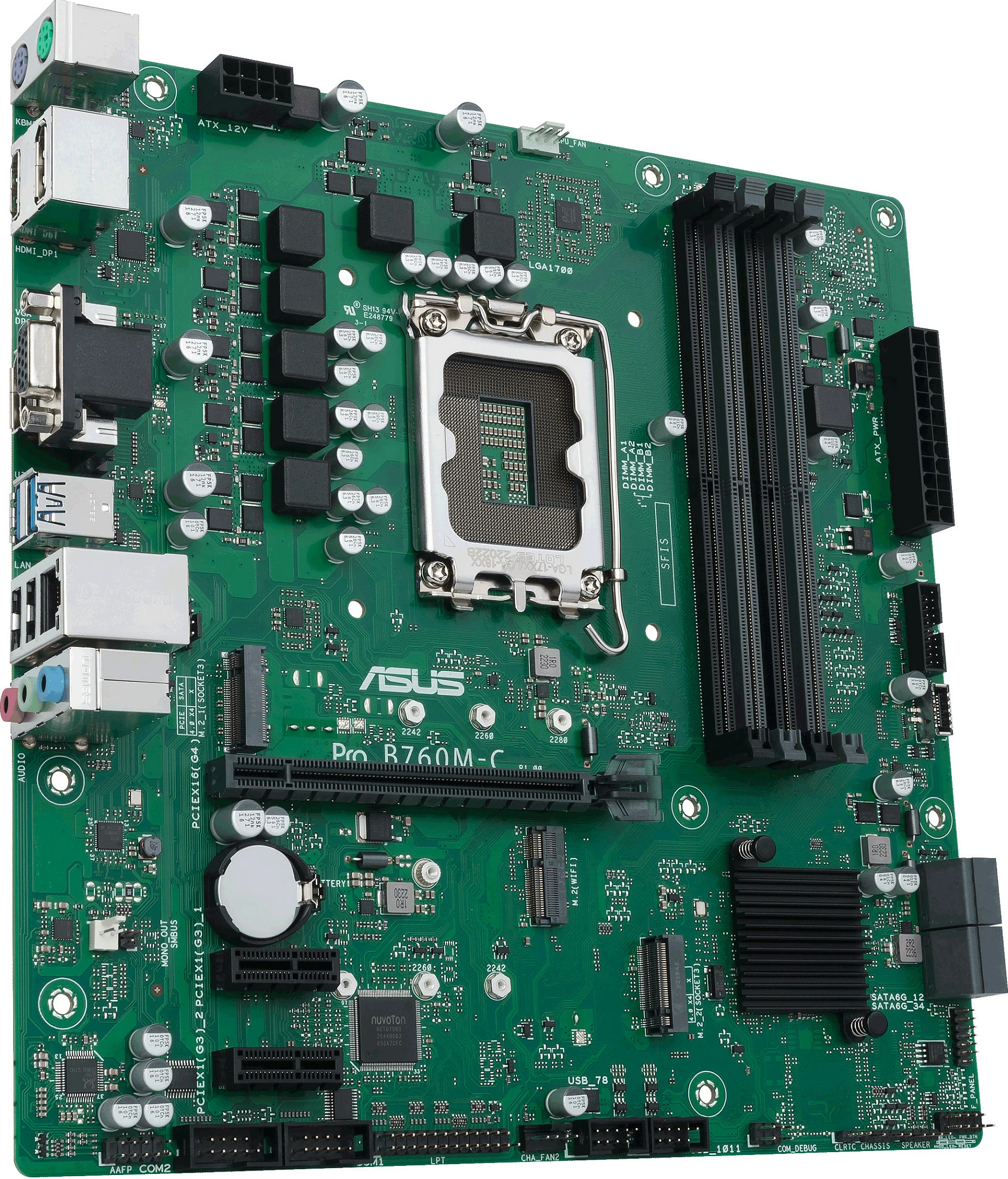 Pllakë amë ASUS PRO B760M-C-CSM, Intel, LGA 1700, DDR5-SDRAM, 128 GB