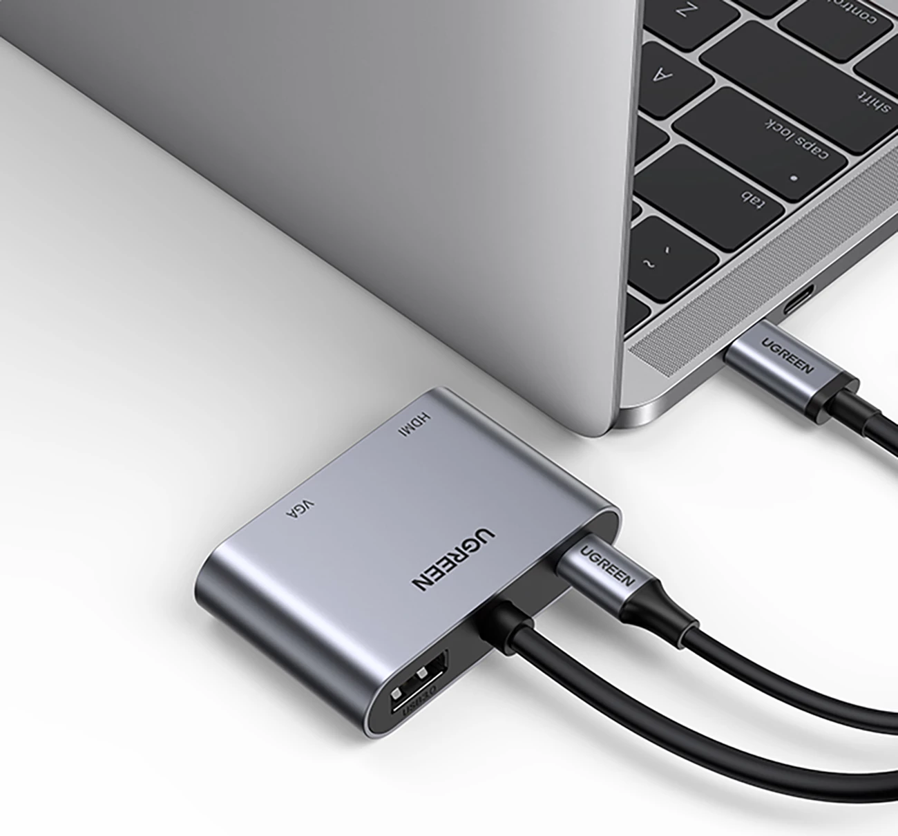 Adapter Ugreen CM162 50505 me HDMI, VGA, USB-A 3.0, USB-C PD, Gri