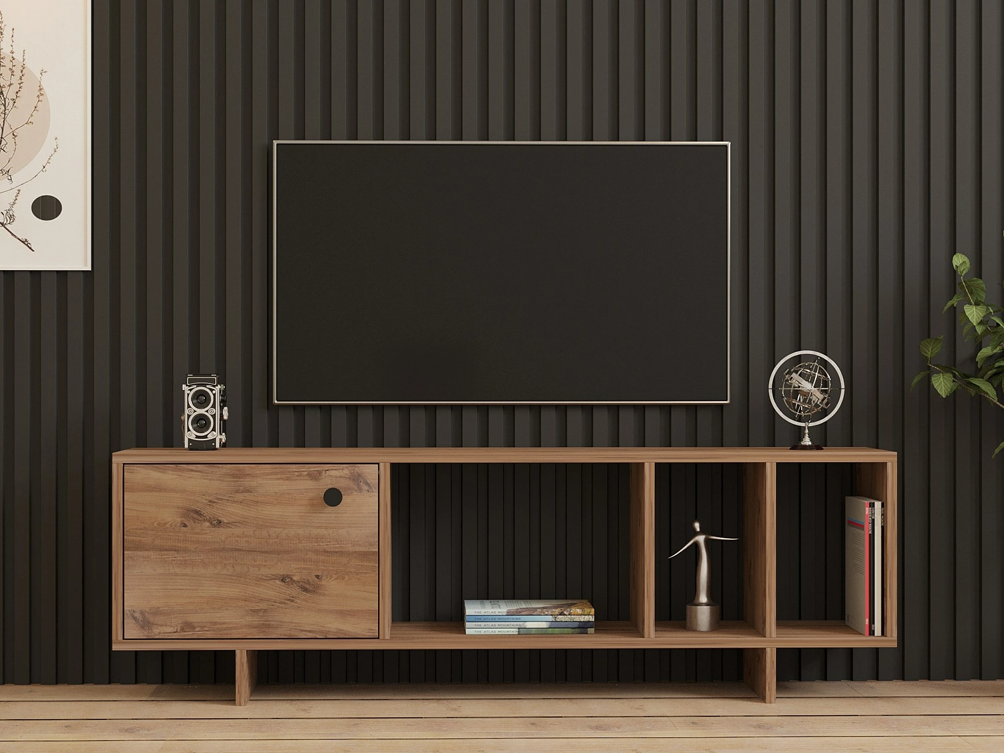Komodë për TV, ngjyrë Atlantic Pine, Skye Decor, 140x45x29cm