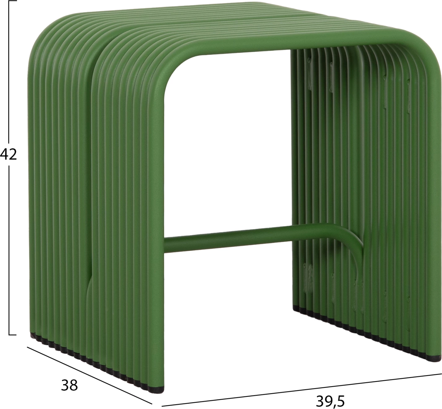 Stool i ulët INTREPID, alumin, ngjyrë e gjelbër, 40x38x42.5cm