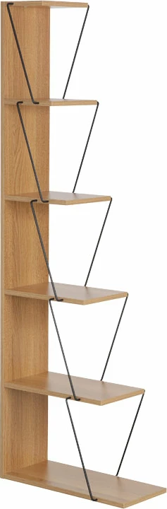 Raft librash mini Tars, ngjyrë sonoma e zezë, 50x22x150cm