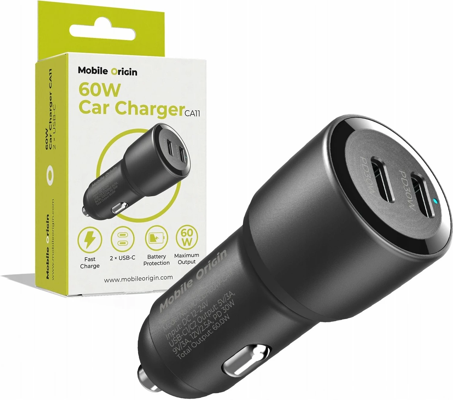 Karikues veture Mobile Origin CA11 60W 2x USB-C i zi