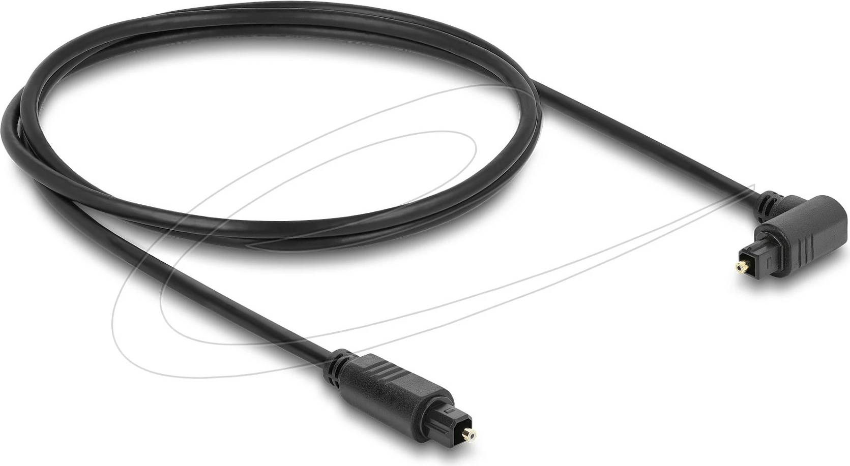 Kabllo optike TOSLINK DeLOCK, 1 m, konektor 90°/i drejtë, e zezë