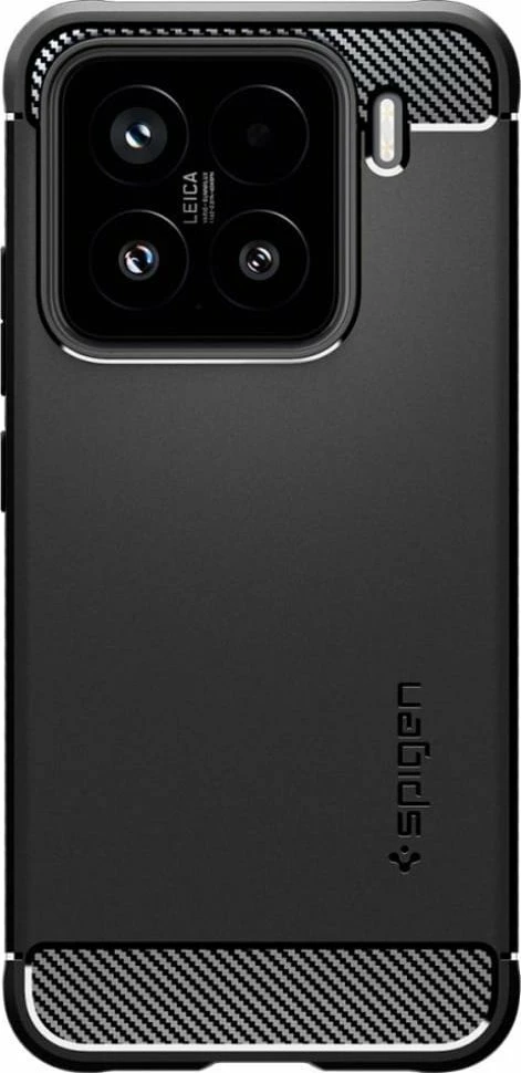 Mbështjellës Spigen Rugged Armor për Xiaomi 15, TPU, MIL-STD 810G-516.6, i zi mat