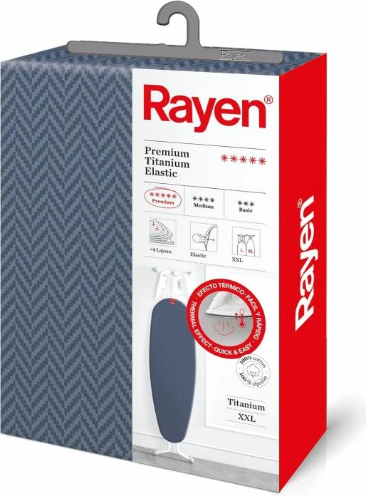 Mbulesë universale për tavolinë hekurosjeje RAYEN 629301, 130 x 47 cm, EasyClip, gri e hapur