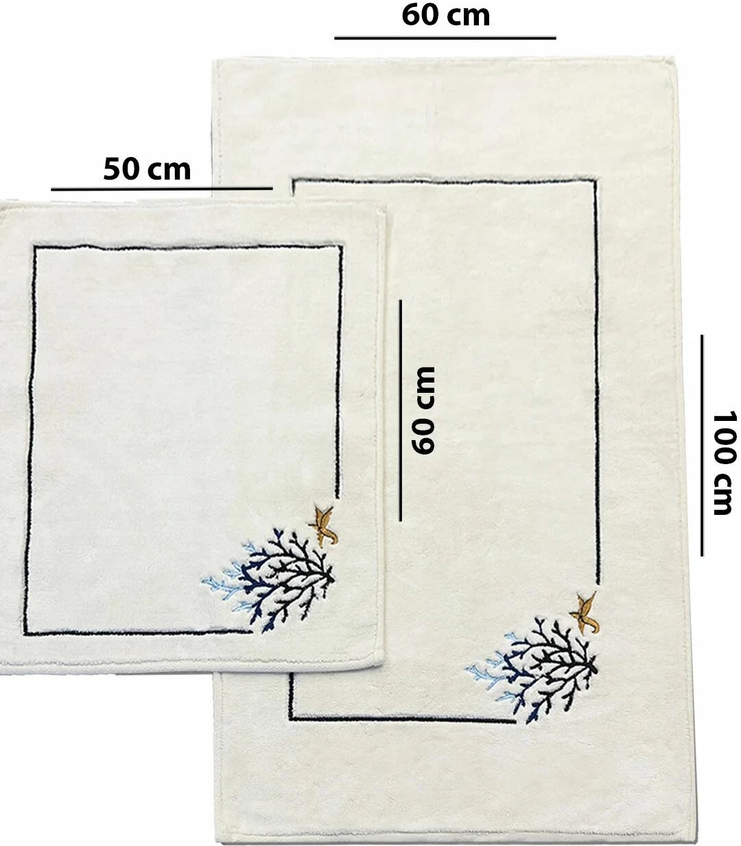 Set tapetash për banjo, 2 copë, ngjyrë ecru, Mijolnir, Sea Weed